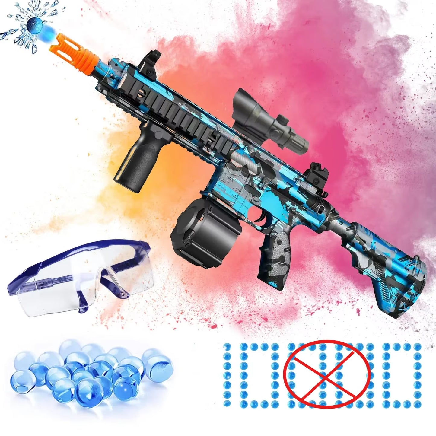 M416 Electric Airsoft Rifle - Graffiti Design Paintball Toy for Adults and Children