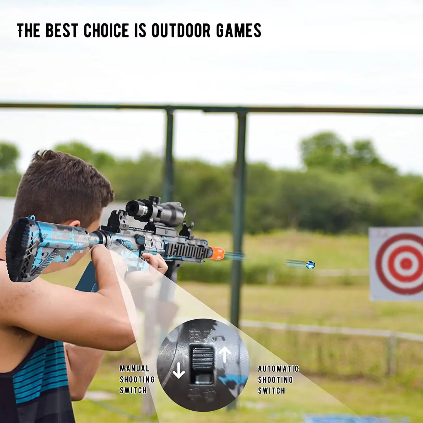 M416 Electric Airsoft Rifle - Graffiti Design Paintball Toy for Adults and Children