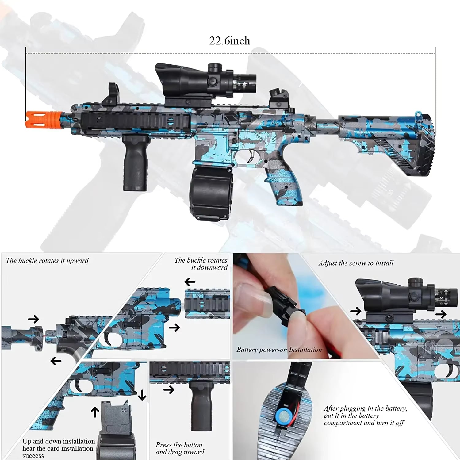 M416 Electric Airsoft Rifle - Graffiti Design Paintball Toy for Adults and Children