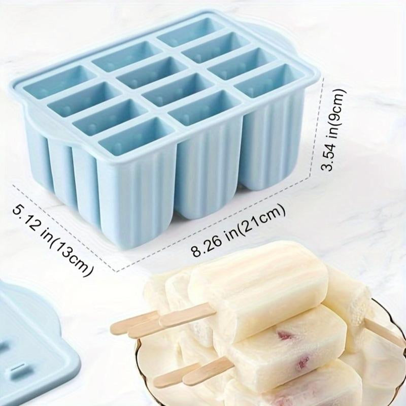 Pastel Silicone Popsicle Mold, 1 Set Ice Cream Mold with 50Pcs Popsicle Stick & 50Pcs Bag & 50Pcs Straps & Cleaning Brush, Homemade Dessert Popsicle Maker for Home Kitchen, Kitchenware